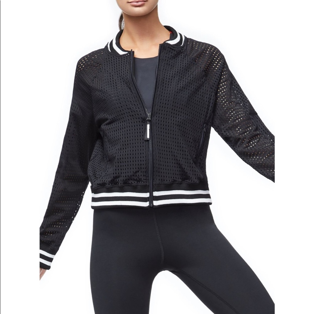 Good American mesh bomber jacket.